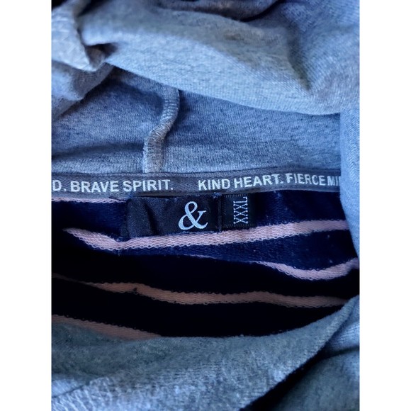 Ampersand Avenue Navy Pink Double Hood L/S Striped Hoodie Pockets Size XXXL - Picture 13 of 13